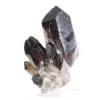 Cristal robusto de cuarzo morión de Brasil, ejemplar mineral sobre peana - 0
