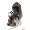 Cristal robusto de cuarzo morión de Brasil, ejemplar mineral sobre peana - 2