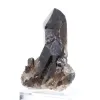 Cristal robusto de cuarzo morión de Brasil, ejemplar mineral sobre peana - 3