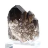 Cuarzo morión de Brasil, cristal negro natural montado sobre base - 0