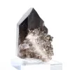 Cuarzo morión de Brasil, cristal negro natural montado sobre base - 2
