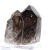 Cuarzo morión de Brasil, cristal negro natural montado sobre base - 4