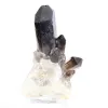 Cristal de cuarzo negro morión, origen Brasil, entregado con peana - 0