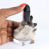 Cristal de cuarzo negro morión, origen Brasil, entregado con peana - 1