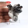 Cristal de cuarzo morión de origen brasileño, expositor de acrílico - 1