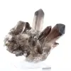 Cristal de cuarzo morión de Brasil, mineral negro montado sobre peana - 0