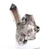 Cristal de cuarzo morión de Brasil, mineral negro montado sobre peana - 3