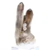 Cristal de cuarzo morión brasileño de porte esbelto, montado sobre peana - 2