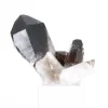 Cristal compacto de cuarzo morión de Brasil sobre peana de acrílico - 0