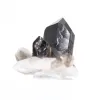 Cristal compacto de cuarzo morión de Brasil sobre peana de acrílico - 6