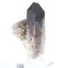 Mini cristal de cuarzo morión de Brasil, piedra negra sobre peana - 0