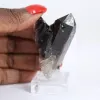 Pequeña pieza de cuarzo morión brasileño, cristal sobre soporte - 1