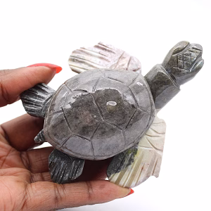 Tortuga decorativa en esteatita natural boliviana