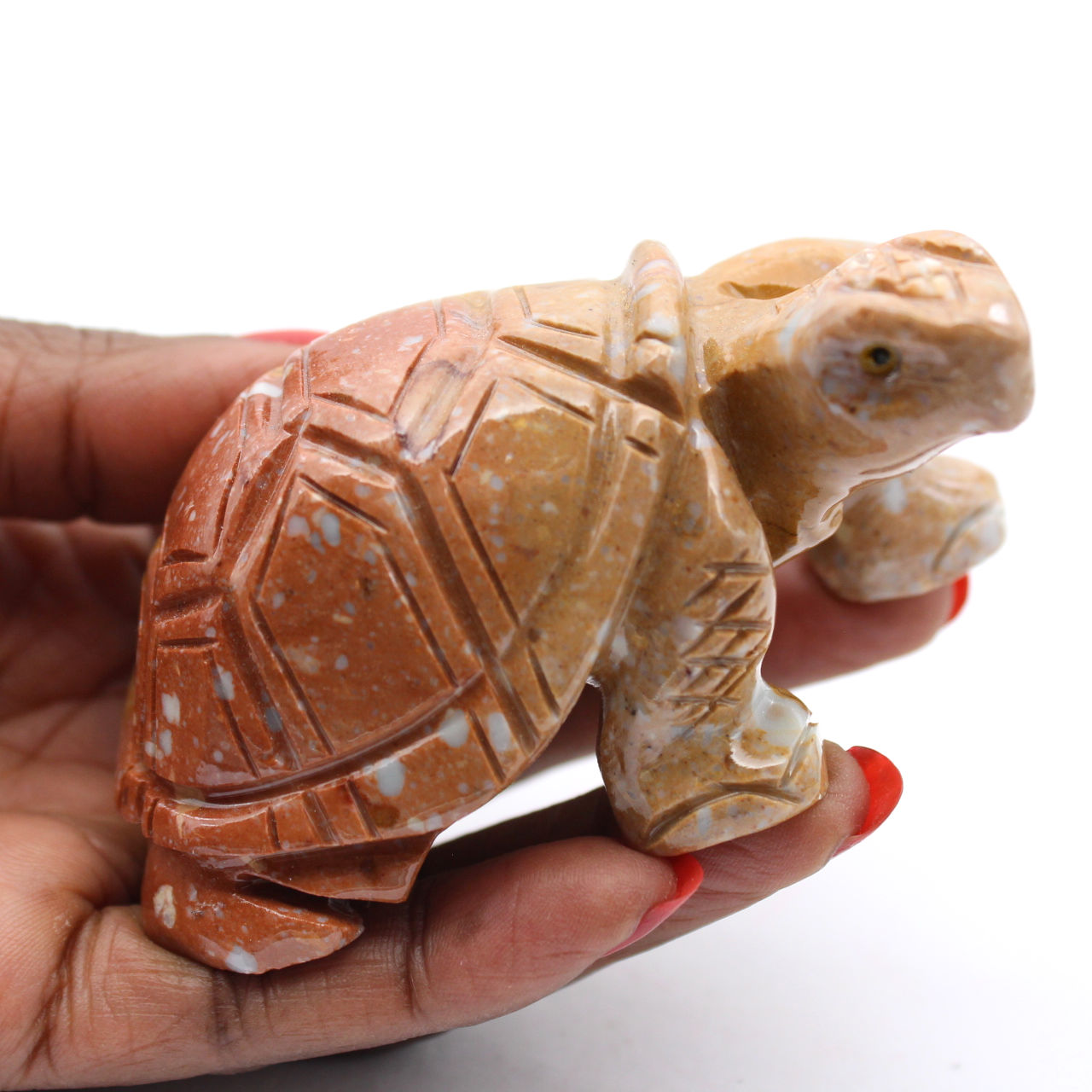 Figura de tortuga en esteatita natural de Bolivia