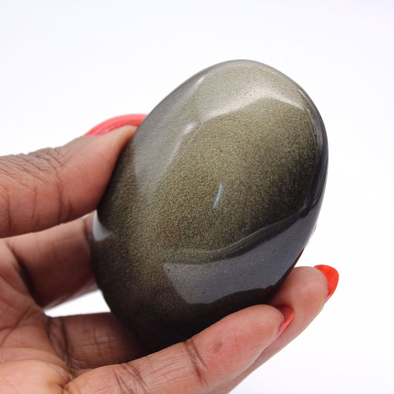 Canto rodado de obsidiana dorada de México, piedra natural pulida