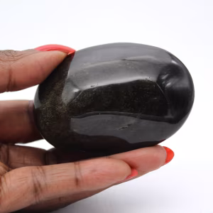Canto rodado de obsidiana dorada de México para colección mineral