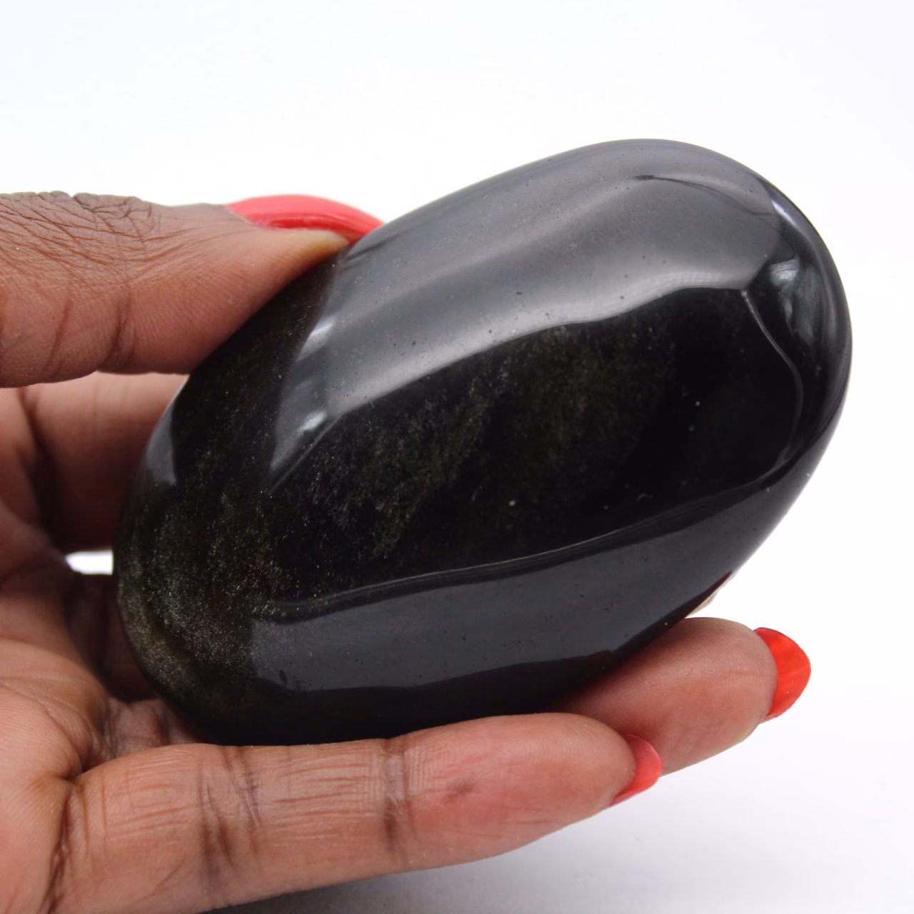 Obsidiana dorada de México, canto rodado pulido de 110 gramos