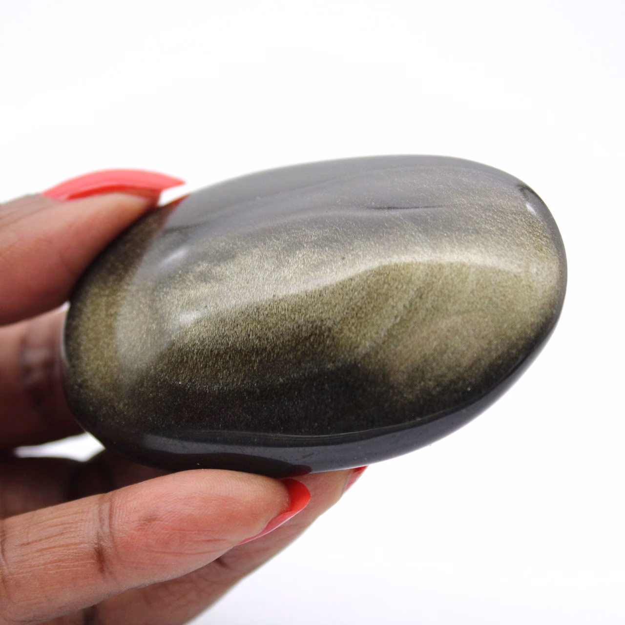 Obsidiana dorada de México en pequeño canto rodado pulido de 70 g