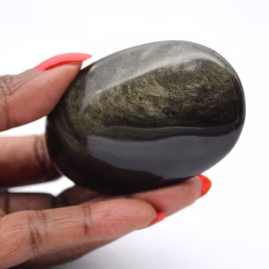Canto rodado de obsidiana dorada mexicana, piedra natural de 75 g
