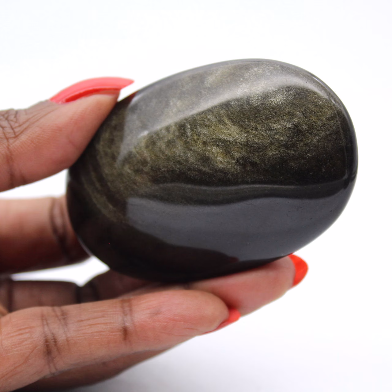 Canto rodado de obsidiana dorada mexicana, piedra natural de 75 g
