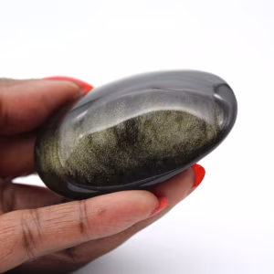 Canto rodado pulido mexicano de obsidiana dorada, pieza de 75 g