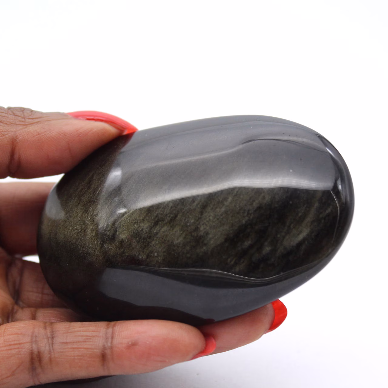 Gran canto rodado de obsidiana dorada de México, piedra de 115 g