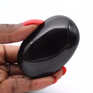 Canto rodado de obsidiana dorada de México, piedra pulida de 75 g