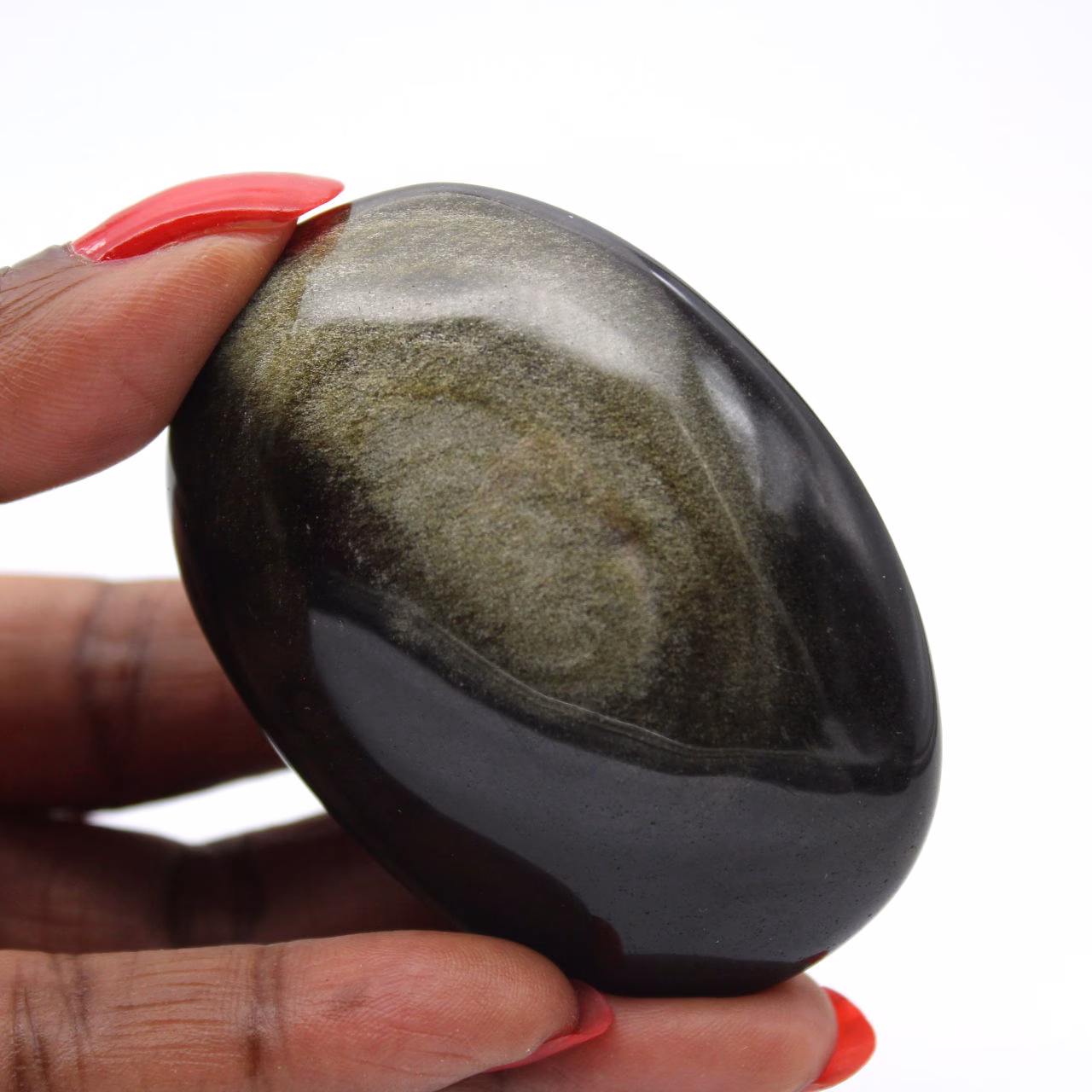 Obsidiana dorada de México en canto rodado pulido, peso 80 g