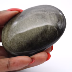 Canto rodado de obsidiana dorada mexicana, piedra pulida de 100 g