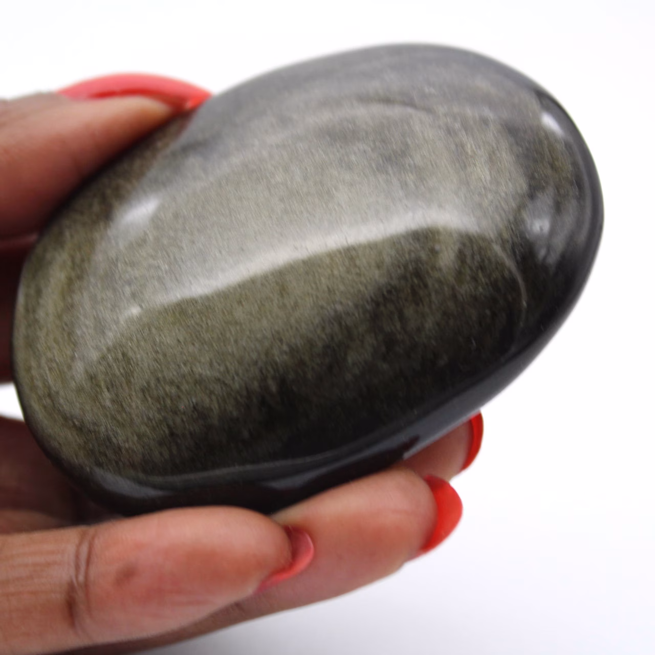 Canto rodado de obsidiana dorada mexicana, piedra pulida de 100 g