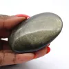 Canto rodado de obsidiana dorada de México, formato compacto de 75 g - 0