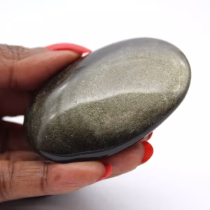 Canto rodado de obsidiana dorada de México, formato compacto de 75 g