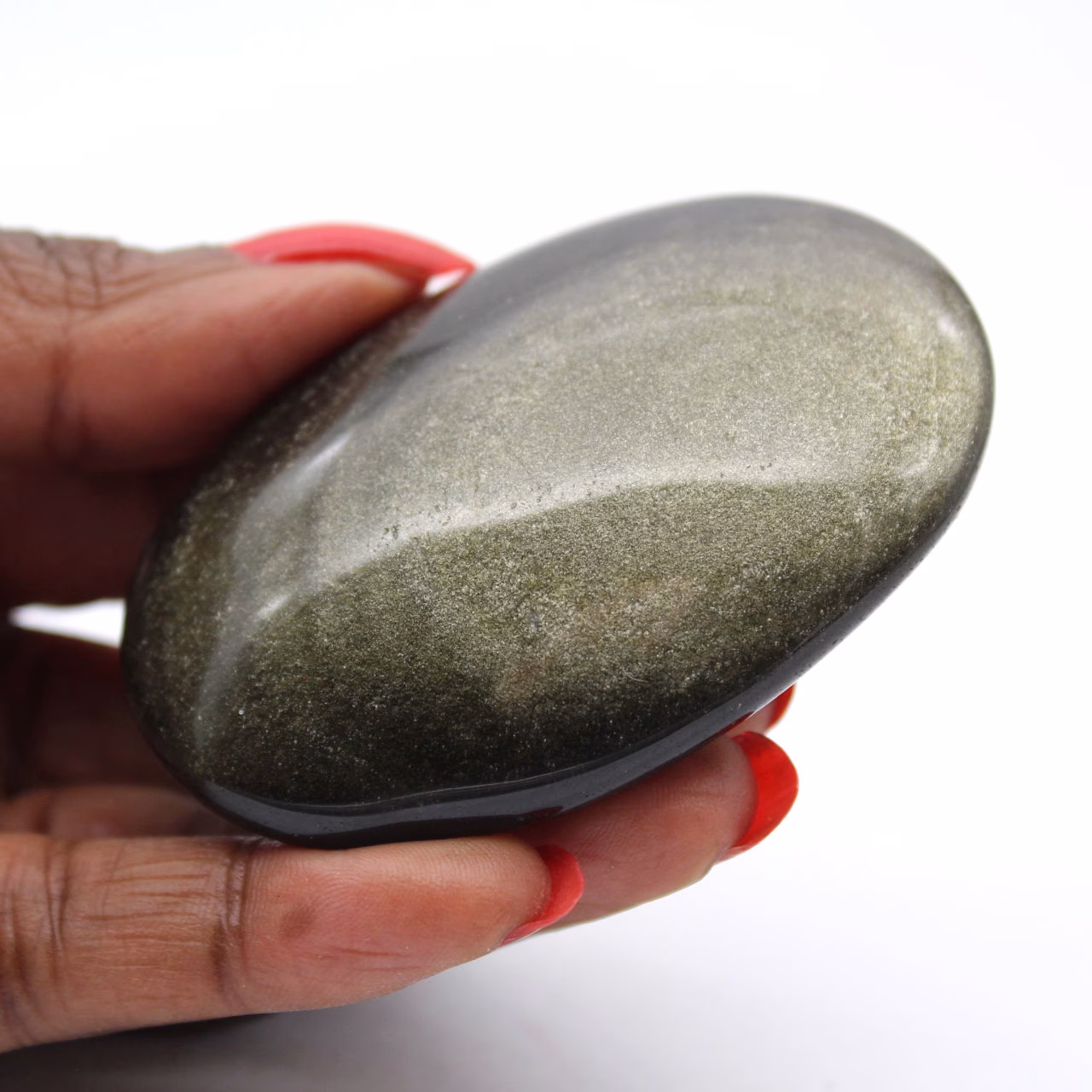 Canto rodado de obsidiana dorada de México, formato compacto de 75 g