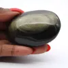 Canto rodado pulido de obsidiana dorada mexicana, formato de 80 g - 0