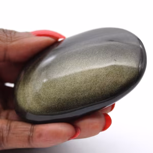 Canto rodado de obsidiana dorada de México, piedra de 100 g