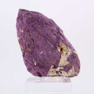 Purpurita en bruto portuguesa – Espécimen mineralógico sobre peana